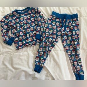 M&Co 4-5yr Blue Santa Pajamas, 2PCS